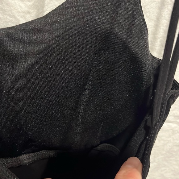 Sexy double spaghetti straps w silver ring detail bedazzled empire waist XS - Picture 9 of 9